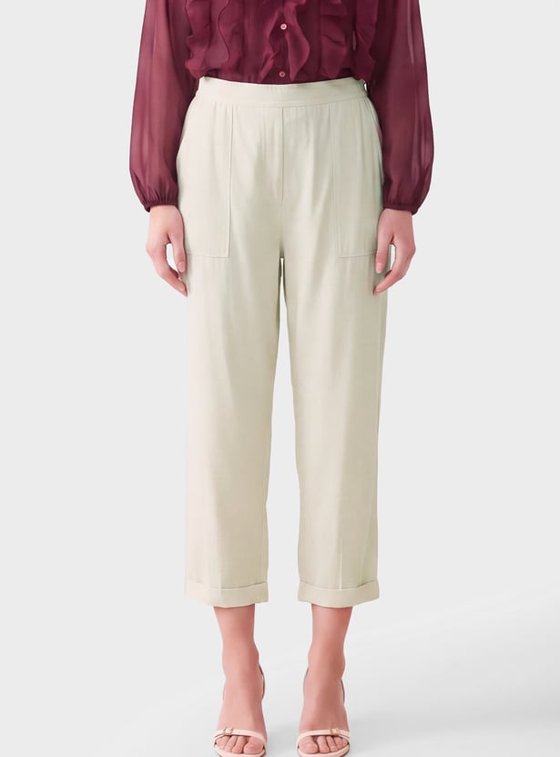 Women Solid Trousers
