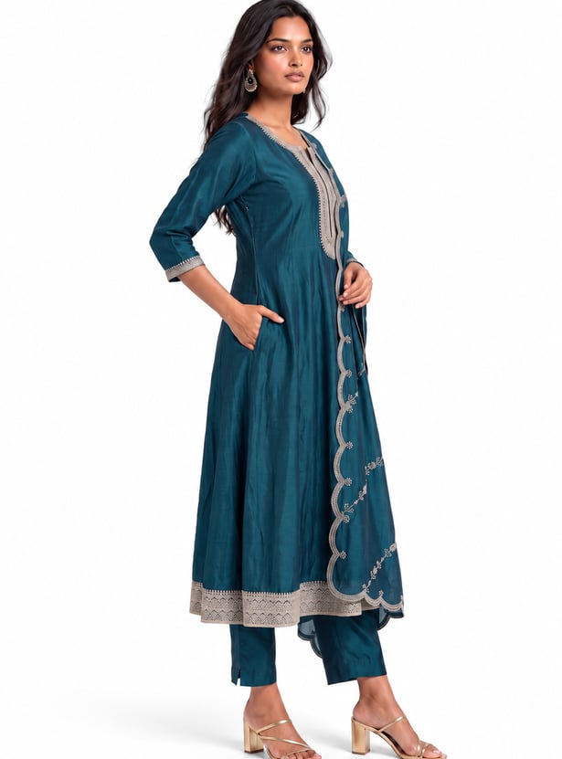 Women Embroidered A-Line Kurta Set