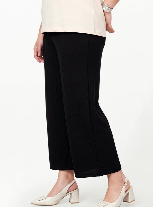 Women Wide-Leg Pull-on Trousers