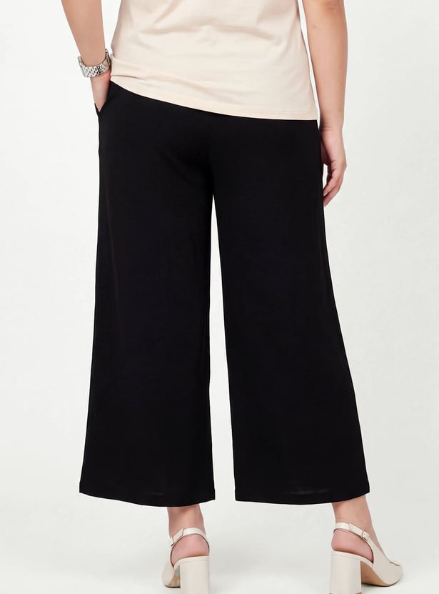 Women Wide-Leg Pull-on Trousers