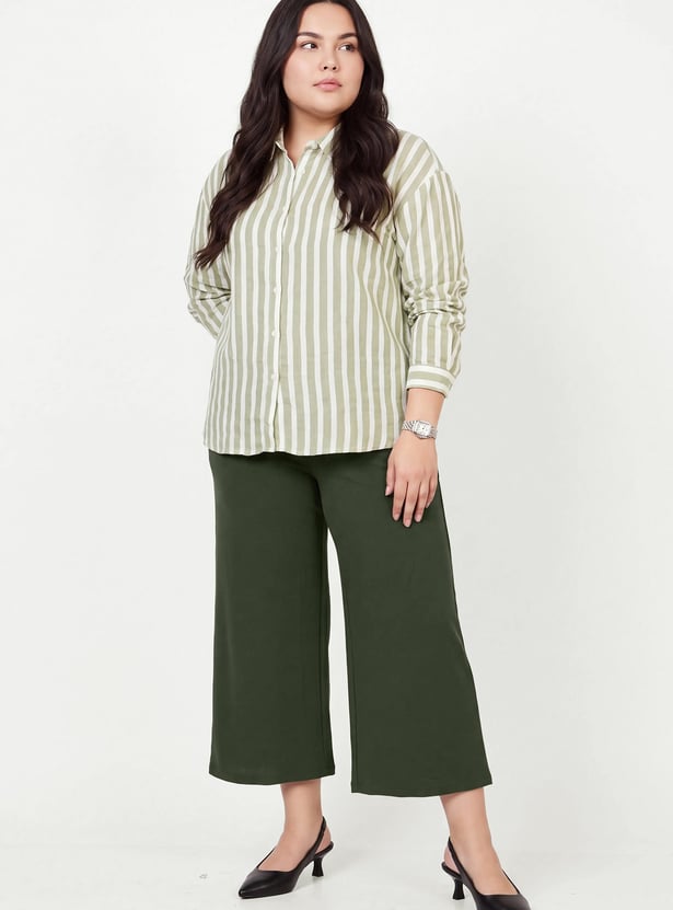 Women Wide-Leg Pull-on Trousers