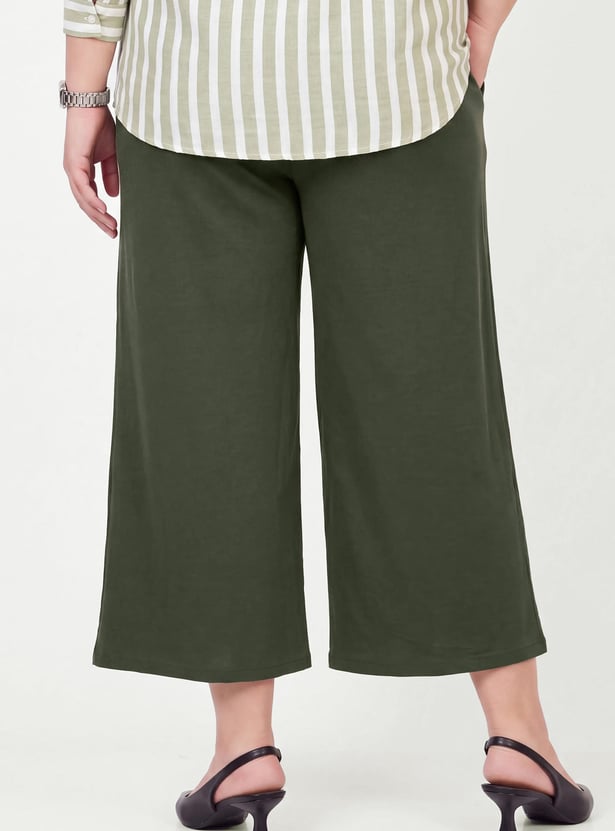 Women Wide-Leg Pull-on Trousers