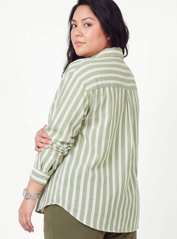 Women Striped Drop-Shoulder Shirt