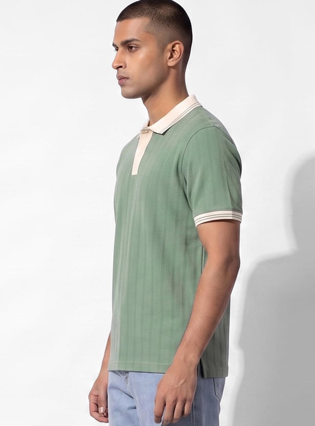 Men Striped Polo T-shirt