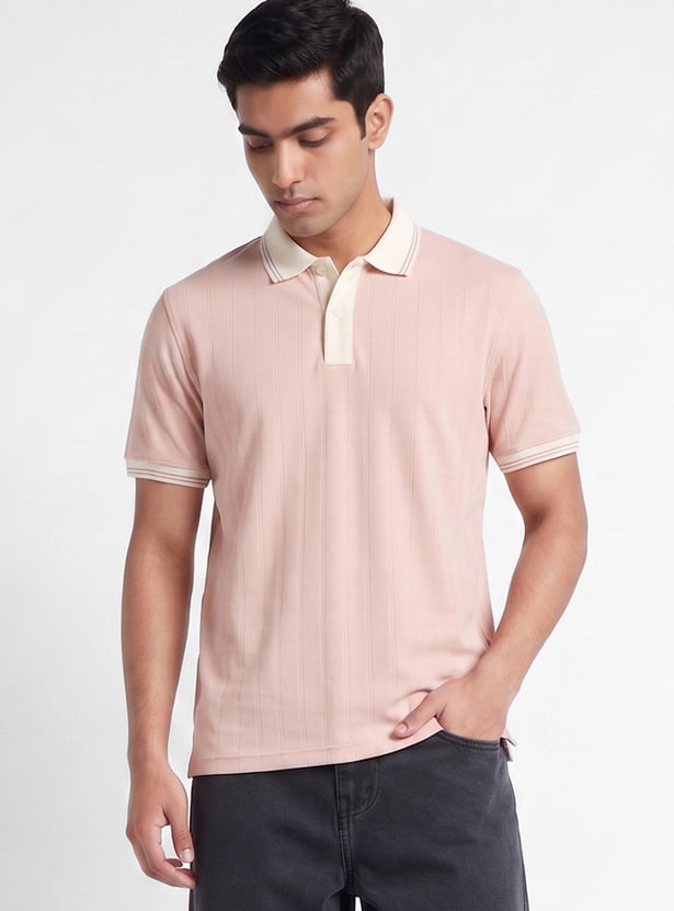 Men Striped Polo T-shirt
