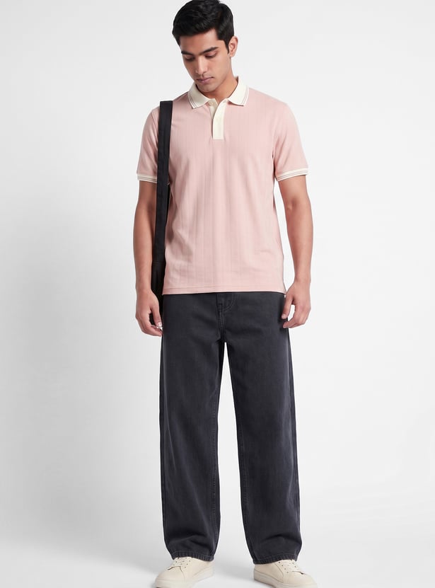 Men Striped Polo T-shirt