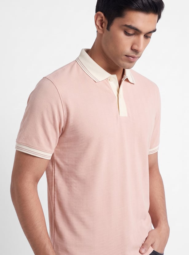 Men Striped Polo T-shirt