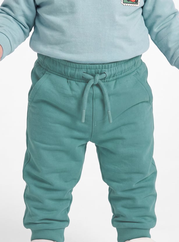 Boys Solid Cargo Joggers - Pack of 2
