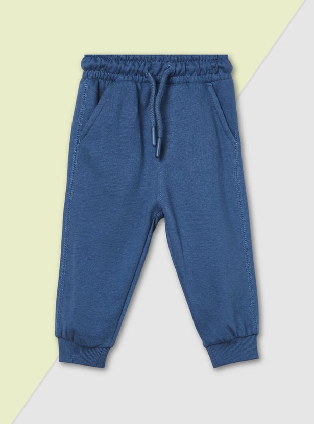 Boys Solid Cargo Joggers - Pack of 2