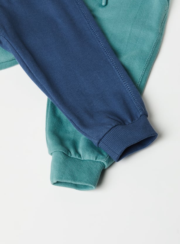 Boys Solid Cargo Joggers - Pack of 2
