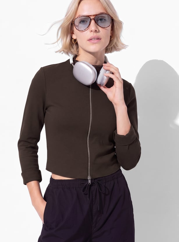 URB_N Women Solid Bomber Jacket