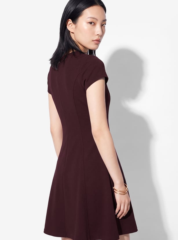 Women Solid Fit & Flare Dress