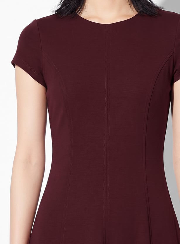 Women Solid Fit & Flare Dress