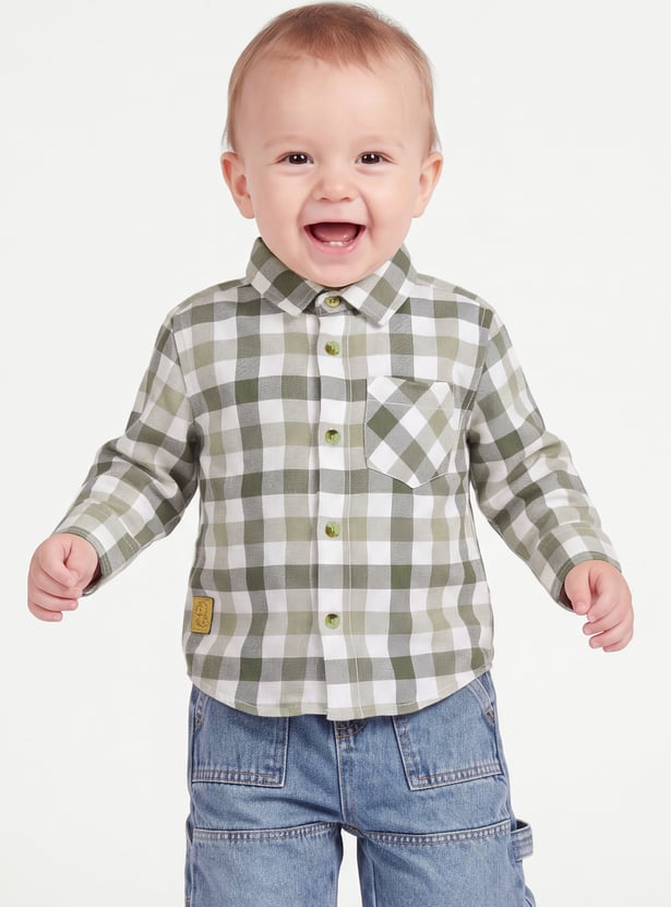 Boys Checked Regular Fit Shirt