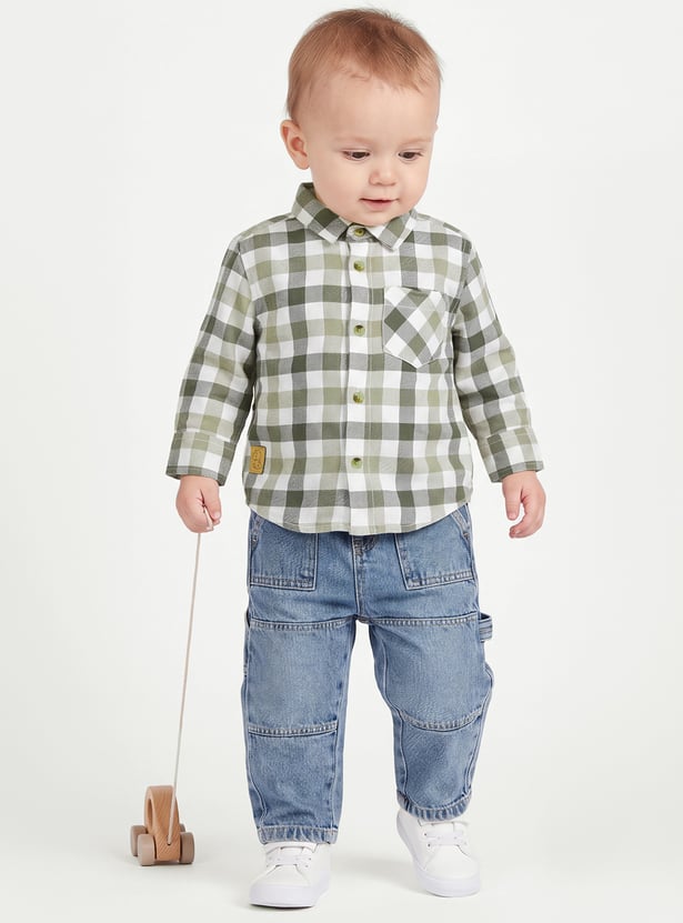Boys Checked Regular Fit Shirt