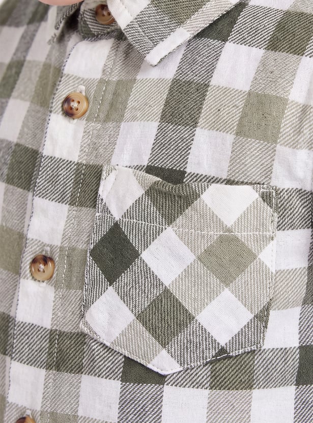 Boys Checked Regular Fit Shirt