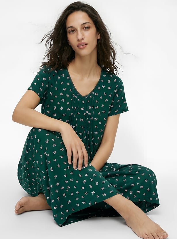 Women Printed Knit Nightgown