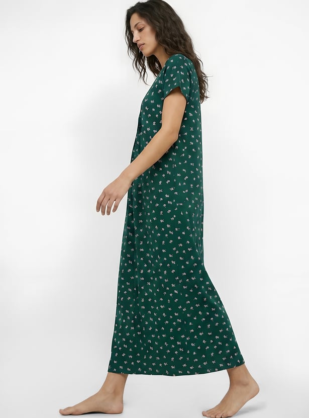 Women Printed Knit Nightgown