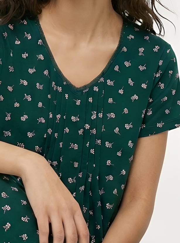 Women Printed Knit Nightgown