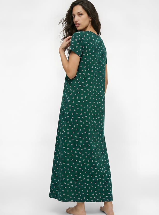 Women Printed Knit Nightgown