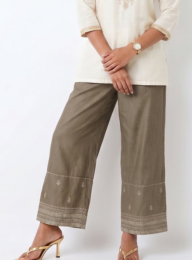 Women Embroidered Palazzos