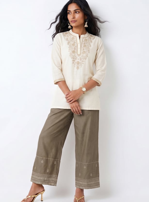 Women Embroidered Palazzos