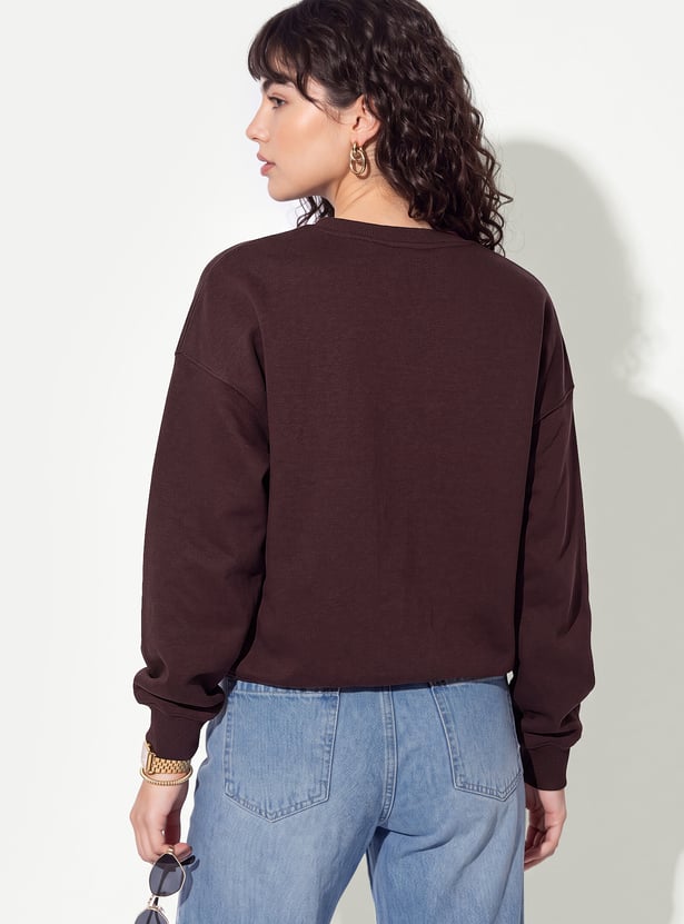 Women Typographic Print Pullover Sweatshirt