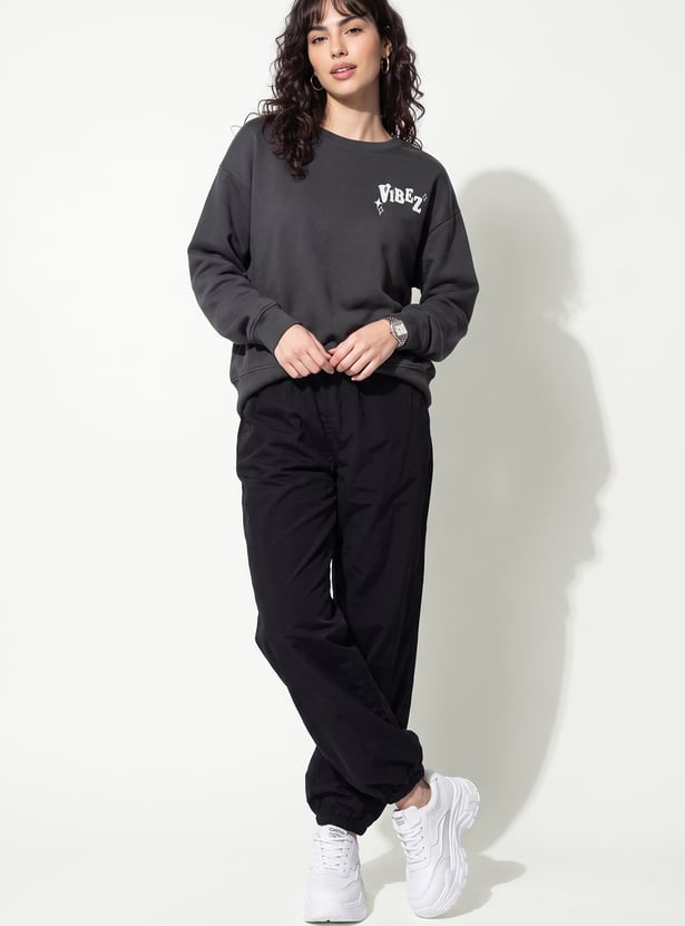 URB_N Women Oversized Printed Sweatshirt