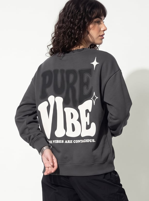 URB_N Women Oversized Printed Sweatshirt