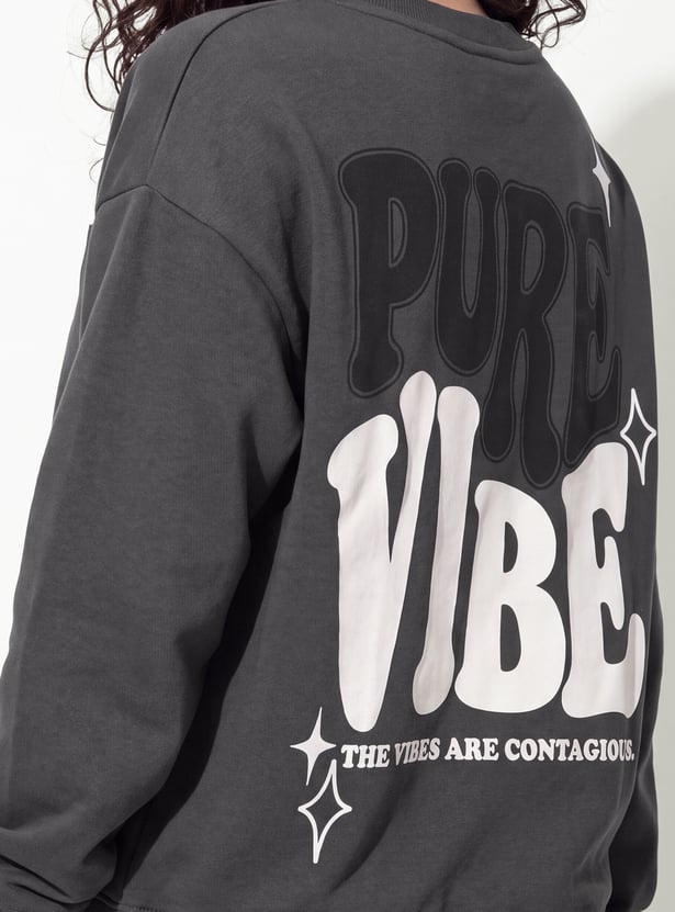 URB_N Women Oversized Printed Sweatshirt