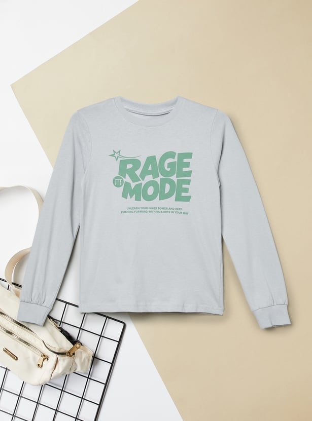 Boys Typography Print T-shirt