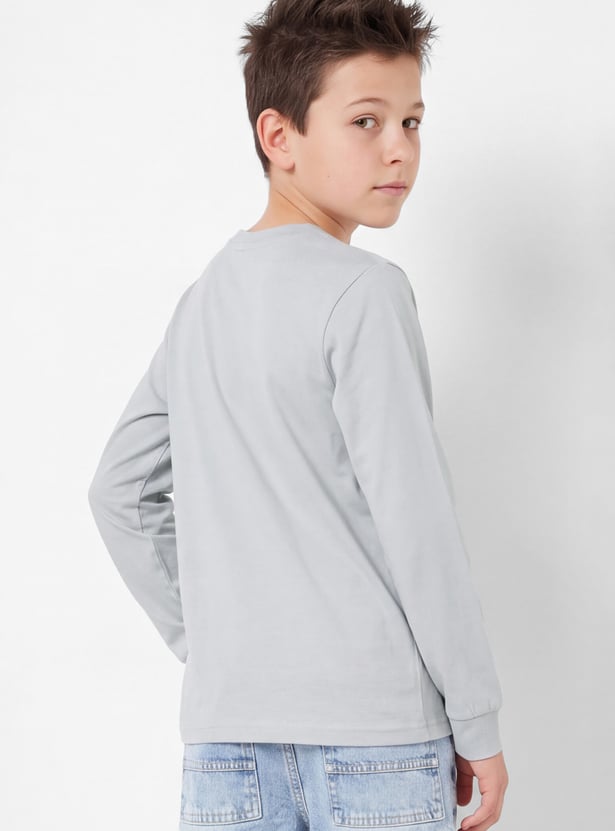 Boys Typography Print T-shirt