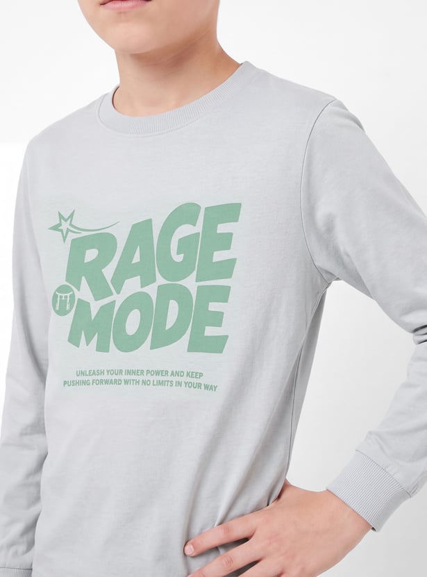 Boys Typography Print T-shirt