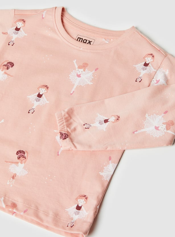 Girls Ballerina Printed T-shirt