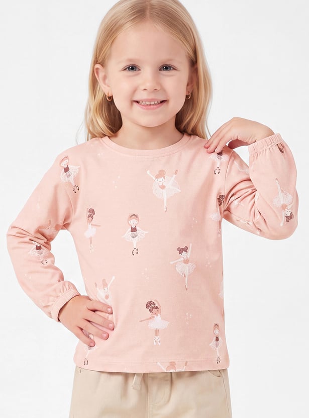 Girls Ballerina Printed T-shirt