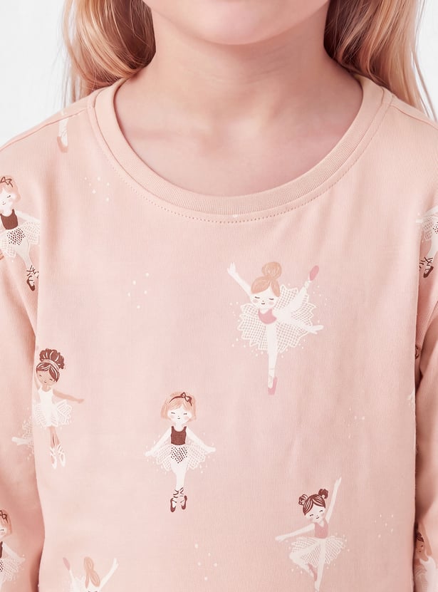 Girls Ballerina Printed T-shirt
