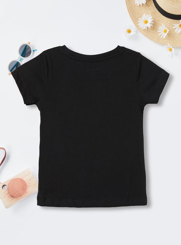 Girls Typography Print T-shirt
