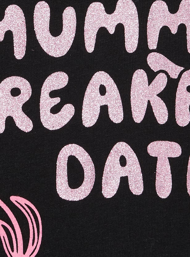 Girls Typography Print T-shirt