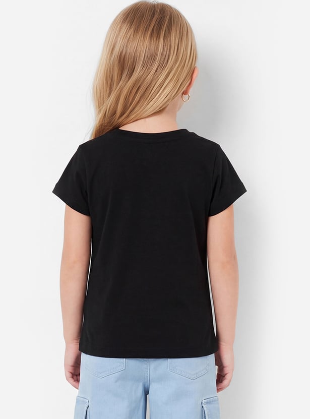 Girls Typography Print T-shirt