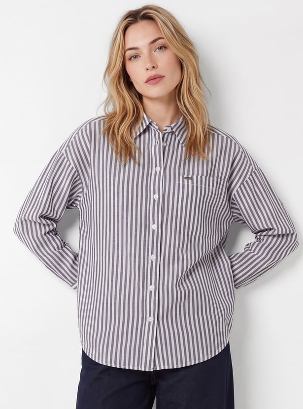 Women Striped Oversized Shirt