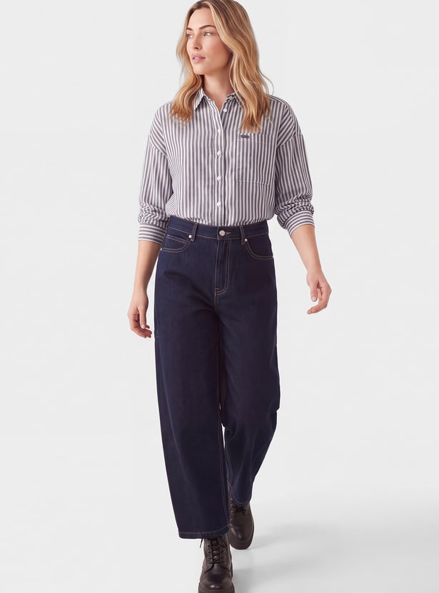Women Striped Oversized Shirt