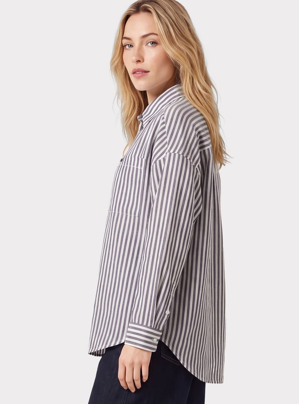 Women Striped Oversized Shirt
