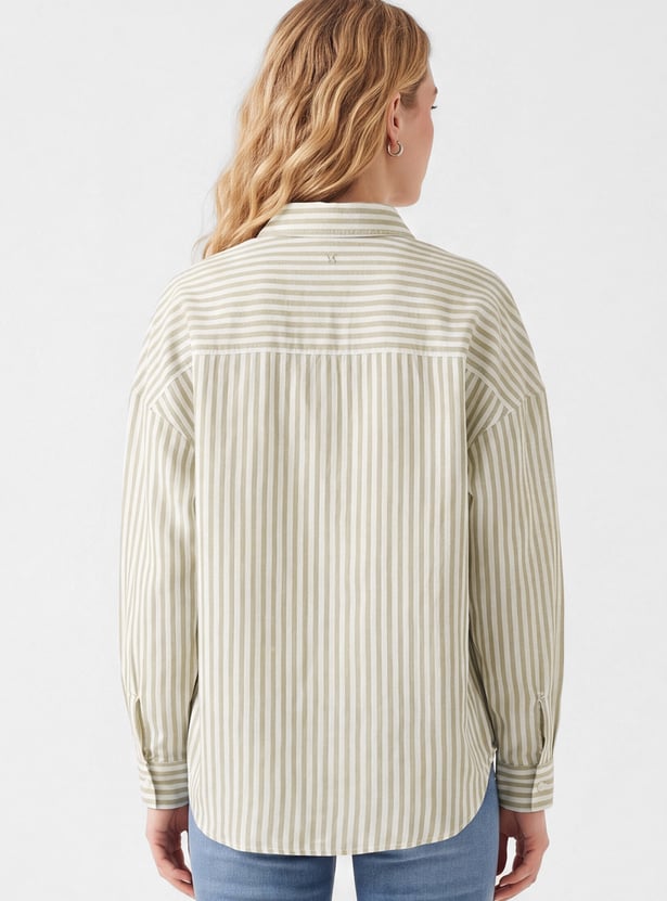 Women Striped Oversized Shirt