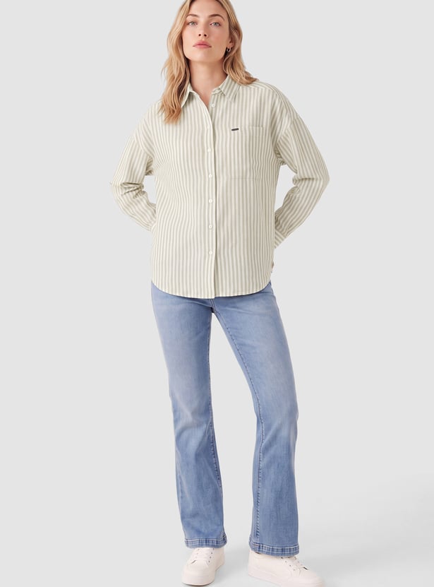 Women Striped Oversized Shirt