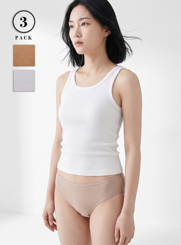 Women Solid Panties - Pack of 3