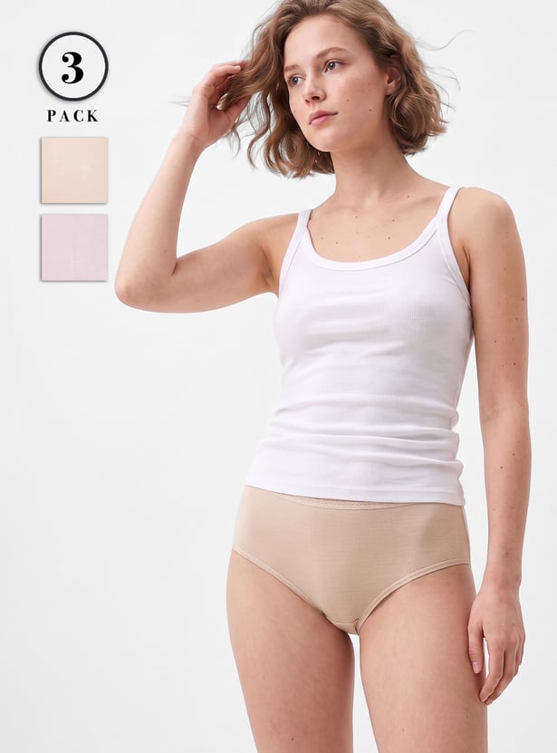 Women Solid Panties - Pack of 3
