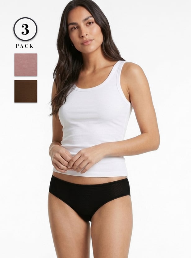 Women Solid Hipster Panties - Pack of 3