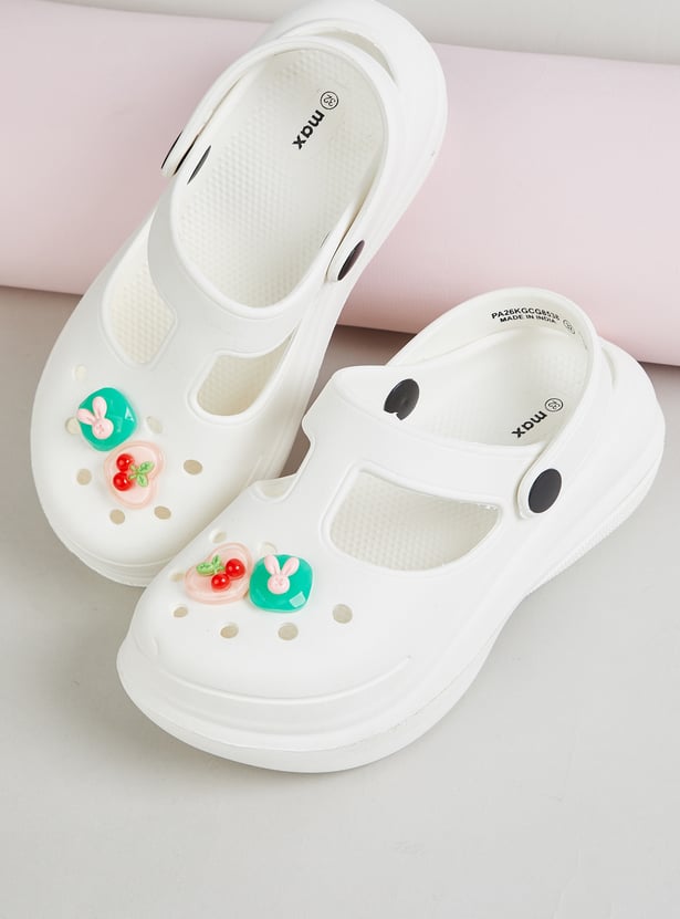 Girls Solid Clogs with Charms