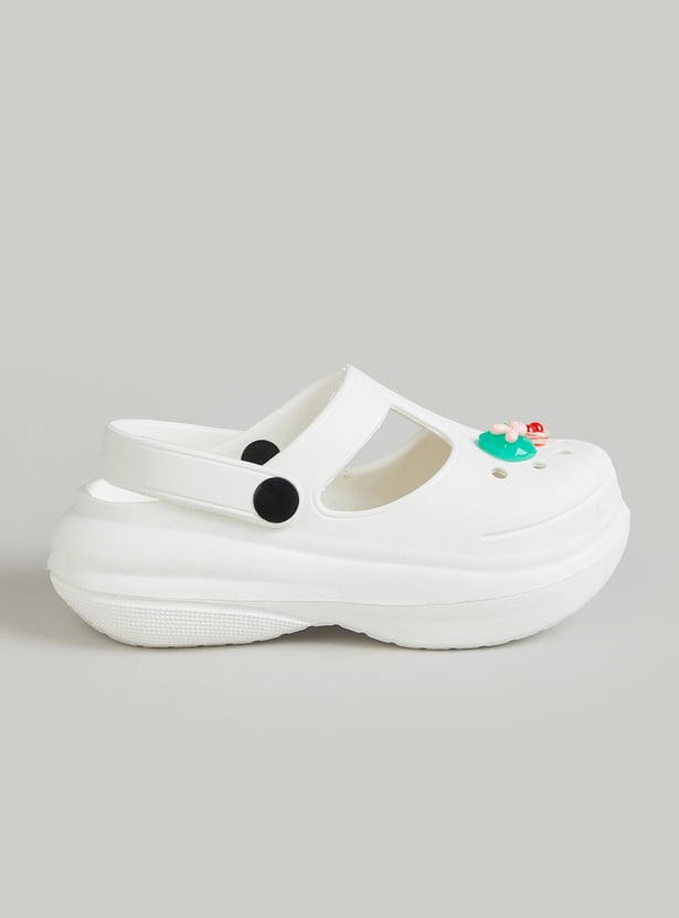 Girls Solid Clogs with Charms