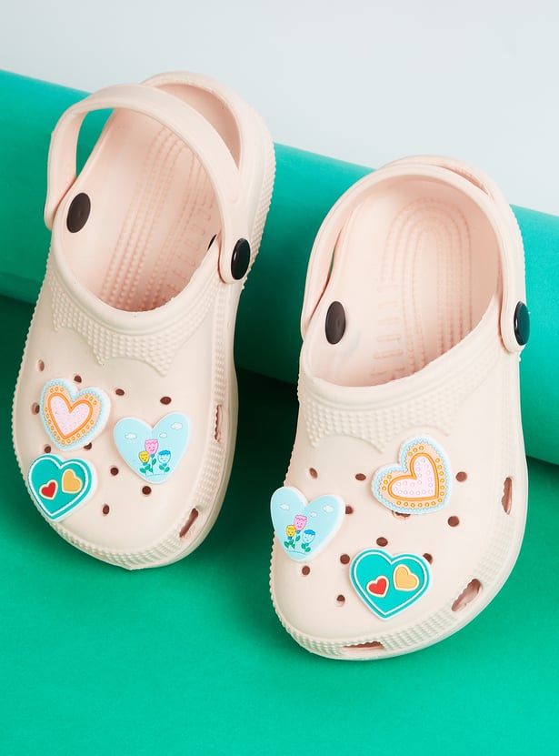 Girls Applique Clogs with Charms